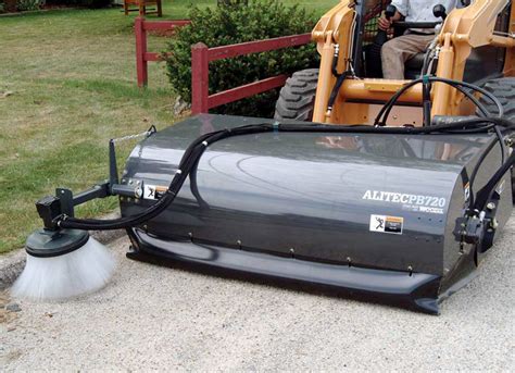 skid steer pickup broom with water pump|broom attachments for skid steer.